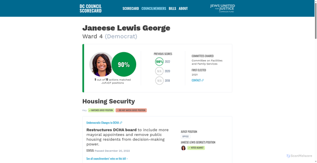 Security scan screenshot of https://2024.dccouncil.org/mems/janeese-lewis-george