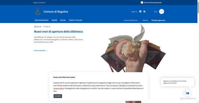 Security scan screenshot of https://www.comune.bagolino.bs.it