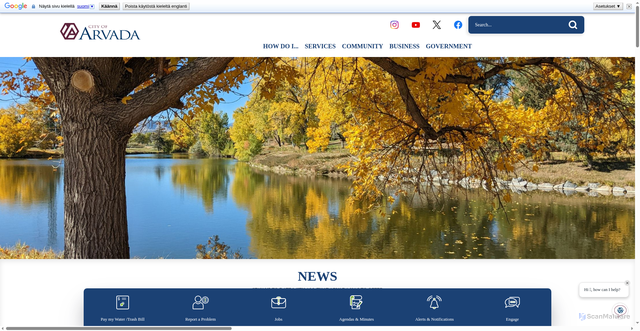 Security scan screenshot of https://www.arvadaco.gov/