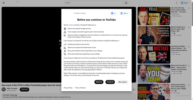 Security scan screenshot of https://www.youtube.com/watch?v=qcLvskaHRtU
