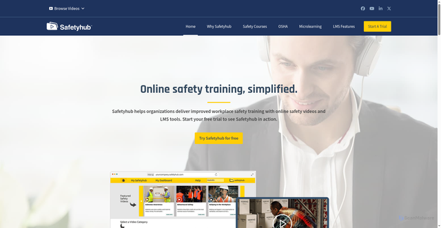 Security scan screenshot of https://safetyhub.com