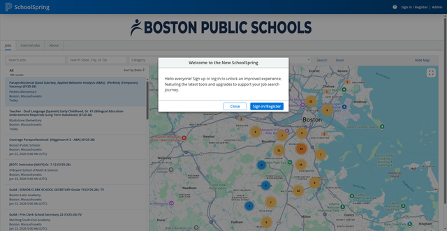 Security scan screenshot of https://bostonpublicschools.schoolspring.com/