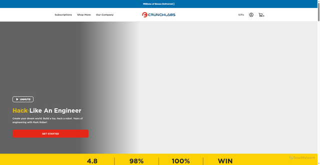 Security scan screenshot of https://crunchlabs.com
