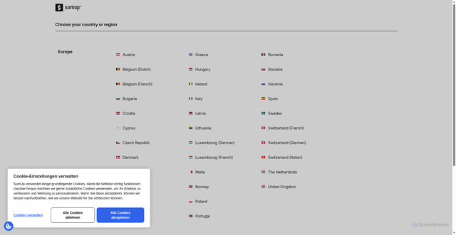 Security scan screenshot of https://www.sumup.com/