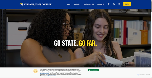 Security scan screenshot of https://seminolestate.edu