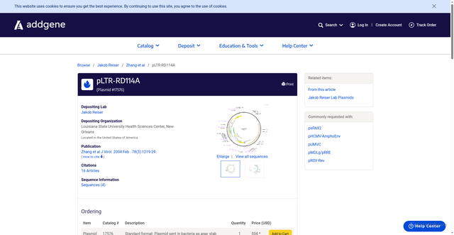 Security scan screenshot of https://www.addgene.org/17576/