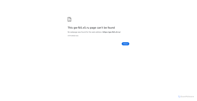 Security scan screenshot of https://gw-fb5.x5.ru