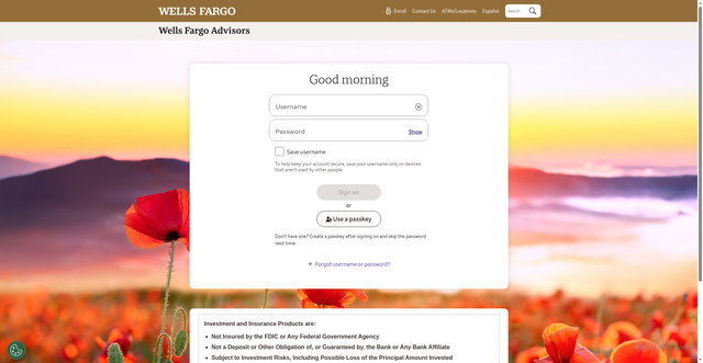 Security scan screenshot of https://investing.wellsfargo.com