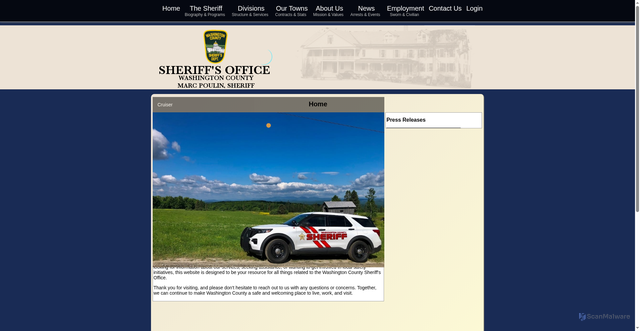 Security scan screenshot of https://washingtoncountysheriffvt.gov/