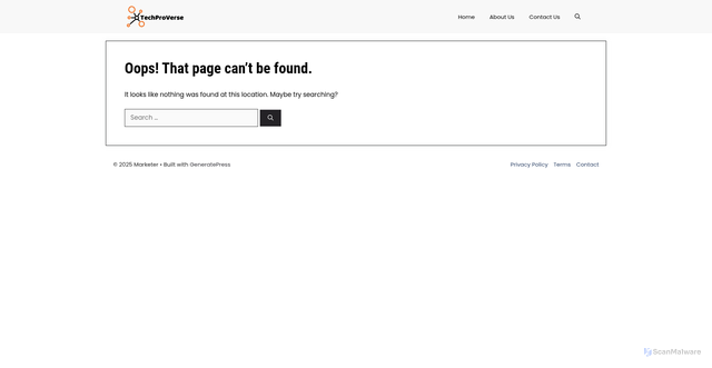 Security scan screenshot of https://techproverse.com/?p=1