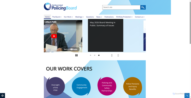 Security scan screenshot of http://www.nipolicingboard.org.uk