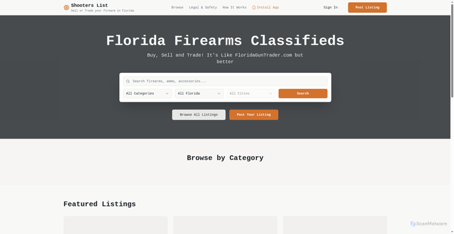 Security scan screenshot of http://shooterslist.com/