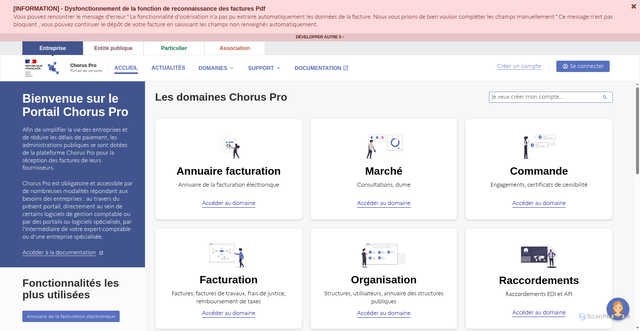 Security scan screenshot of chorus-pro.gouv.fr