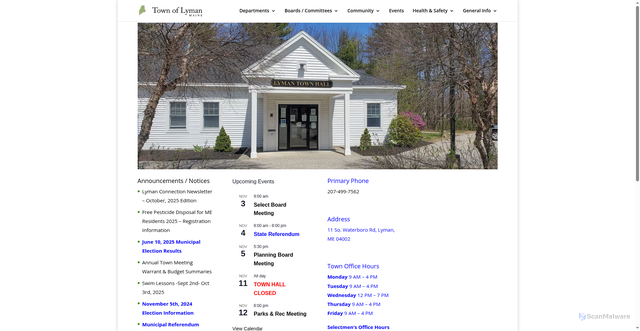 Security scan screenshot of https://lyman-me.gov/