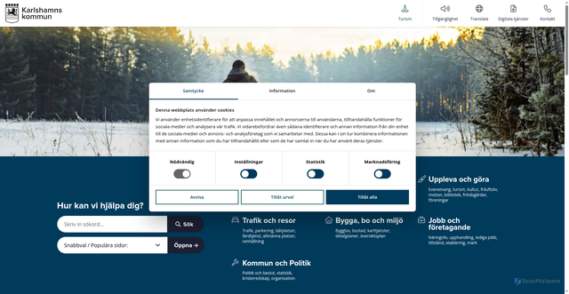 Security scan screenshot of https://www.karlshamn.se/
