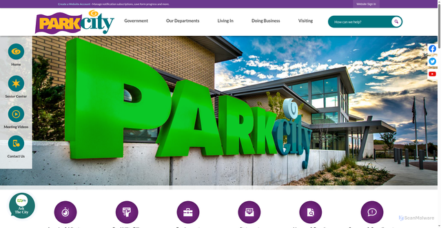 Security scan screenshot of https://parkcityks.gov/