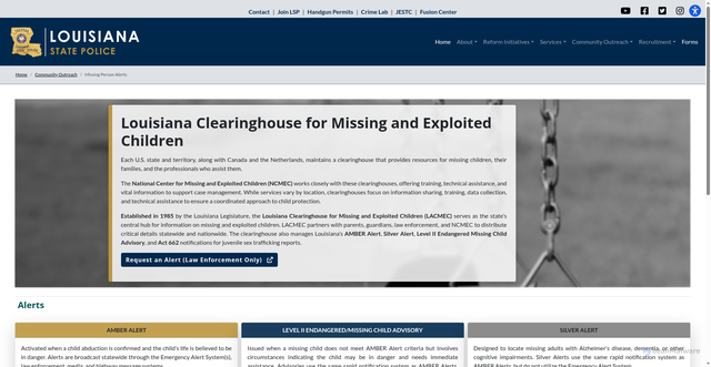 Security scan screenshot of https://lsp.org/community-outreach/missing-person-alerts/