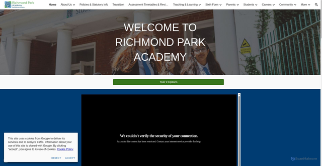 Security scan screenshot of http://www.richmondparkacademy.org/