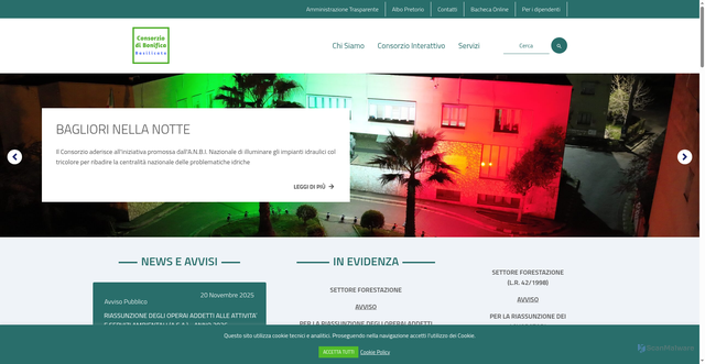 Security scan screenshot of https://www.bonificabasilicata.it/