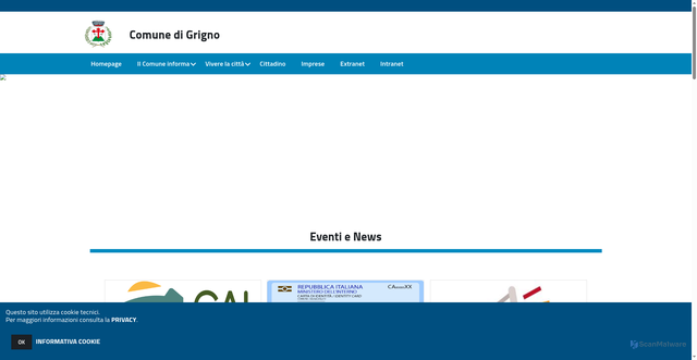 Security scan screenshot of https://www.comunegrigno.it/hh/index.php?jvs=0&acc=1