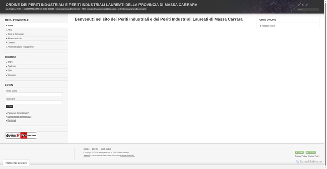 Security scan screenshot of https://www.periti-ms.it/