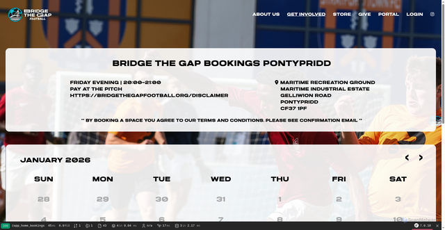 Security scan screenshot of http://btgfootballbookings.com/bookings/Pontypridd