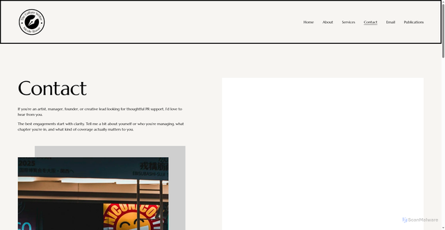 Security scan screenshot of https://theculturewriter.com/contact
