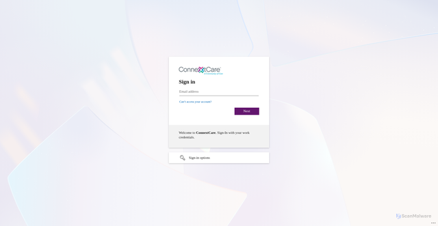Security scan screenshot of https://connextcare-my.sharepoint.com