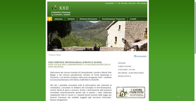 Security scan screenshot of https://www.comunitamontanalenola.it/