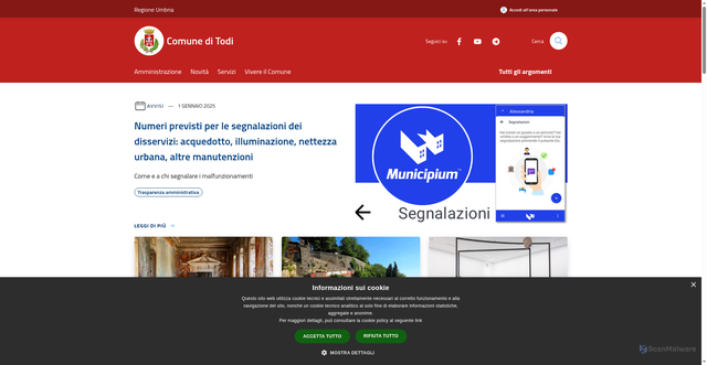Security scan screenshot of https://www.comune.todi.pg.it