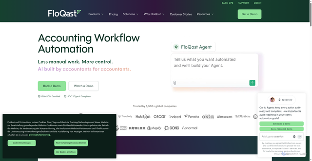 Security scan screenshot of https://floqast.com