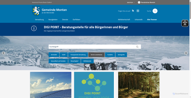 Security scan screenshot of https://www.montagna.eu/de