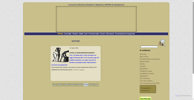 Security scan screenshot of https://www.bradanometaponto.it/