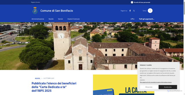 Security scan screenshot of https://www.comune.sanbonifacio.vr.it/