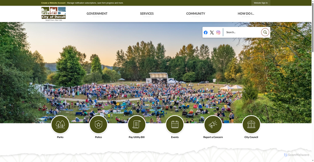 Security scan screenshot of https://duvallwa.gov/
