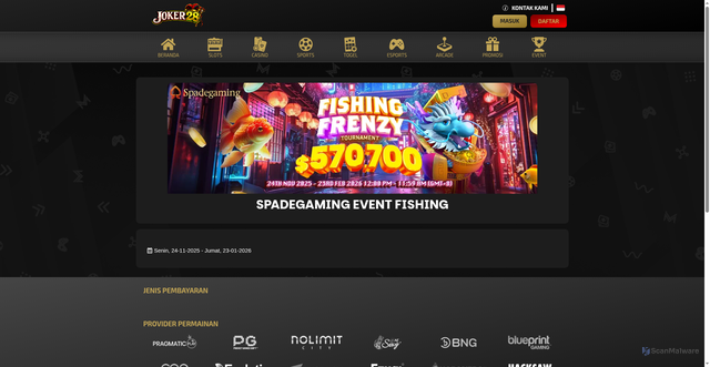 Security scan screenshot of https://joker28.life/id/Home/EventDetail/f1184faa-2cca-4cf7-b31f-08929a3c13f0
