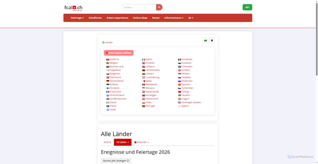 Security scan screenshot of https://www.feiertagskalender.ch