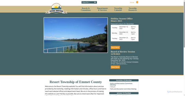 Security scan screenshot of https://www.resorttownship.gov/