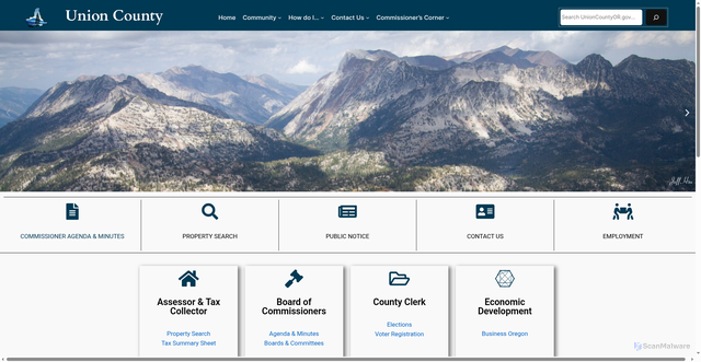 Security scan screenshot of https://unioncountyor.gov/