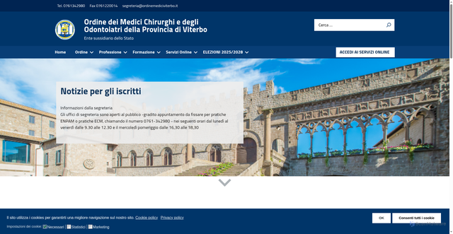 Security scan screenshot of https://www.ordinemediciviterbo.it/
