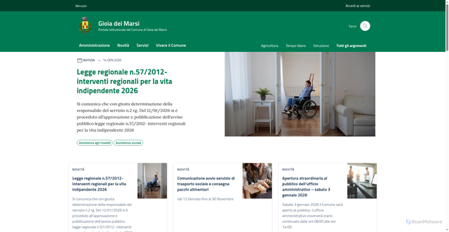 Security scan screenshot of https://comune.gioiadeimarsi.aq.it/