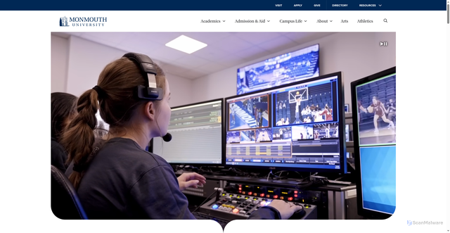 Security scan screenshot of https://www.monmouth.edu/