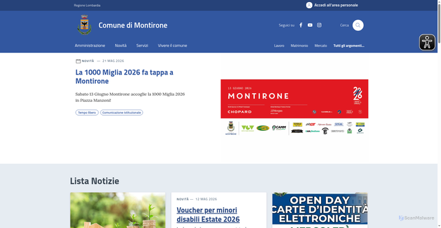 Security scan screenshot of https://www.comune.montirone.bs.it