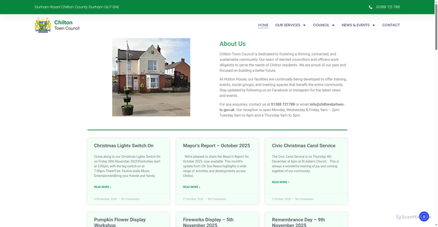 Security scan screenshot of https://chiltondurham-tc.gov.uk/