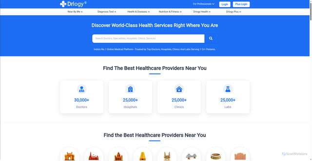 Security scan screenshot of https://drlogy.com