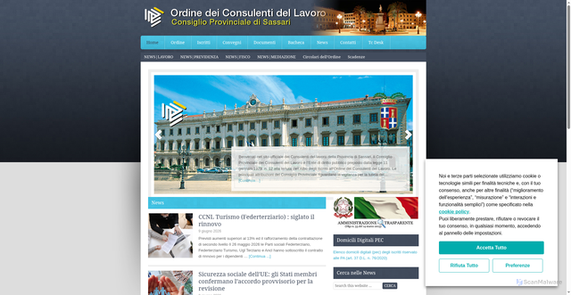 Security scan screenshot of https://www.consulentidellavorosassari.com