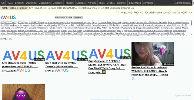 Security scan screenshot of https://douga.mushusei.top