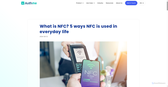 Security scan screenshot of https://authme.com/blog/what-is-nfc/