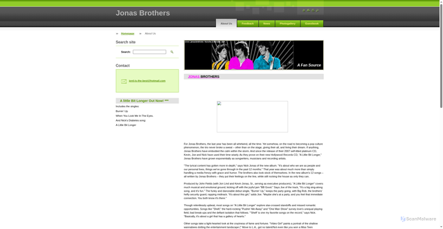 Security scan screenshot of https://jonasbrothers-fansite.webnode.page/about-us/