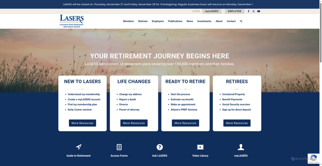 Security scan screenshot of https://lasersonline.org/